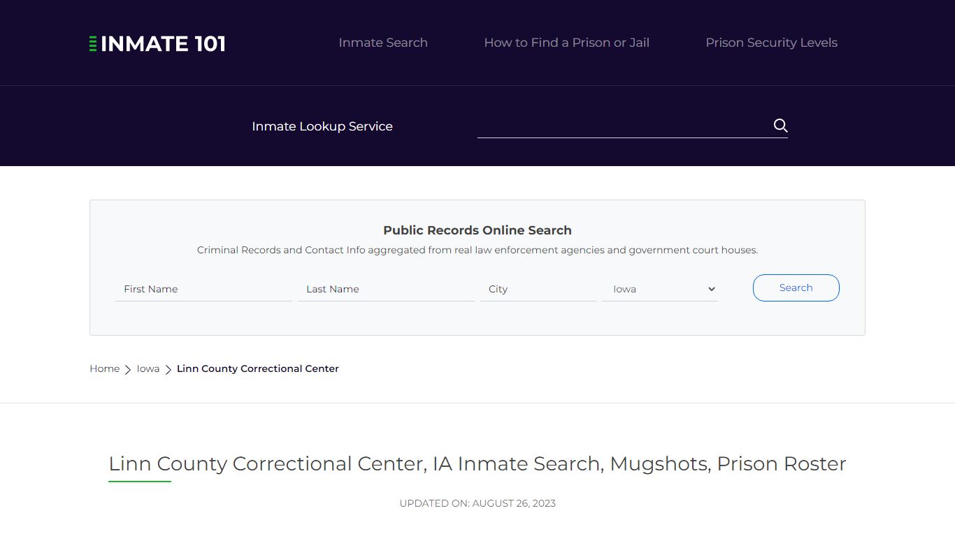 Linn County Correctional Center, IA Inmate Search, Mugshots, Prison Roster